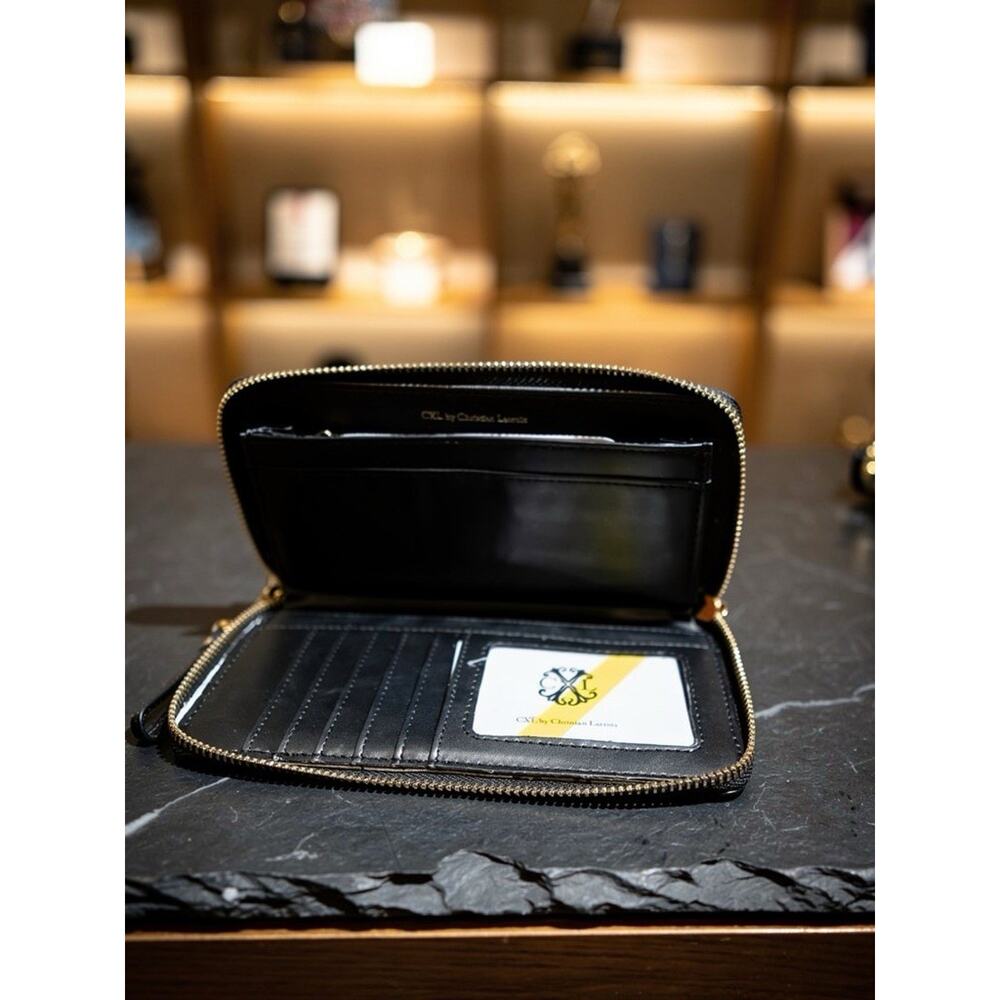 CXL by Christian Lacroix Black Faux Leather Zip Wristlet Wallet‎ New w/ Tags - Picture 7 of 12